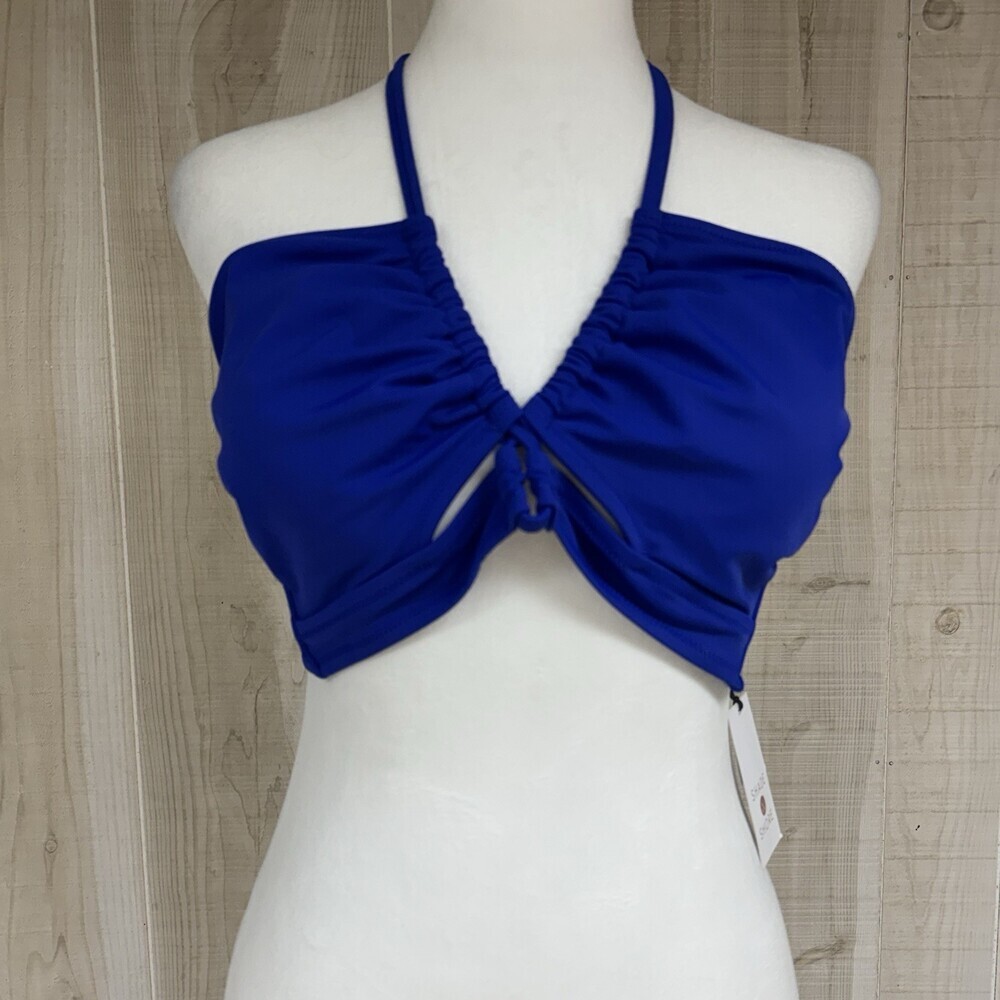 NWT Shade & Shore Women Bikini Top Royal Blue Lined Swimwear Sz 12/14 Beach Vaca